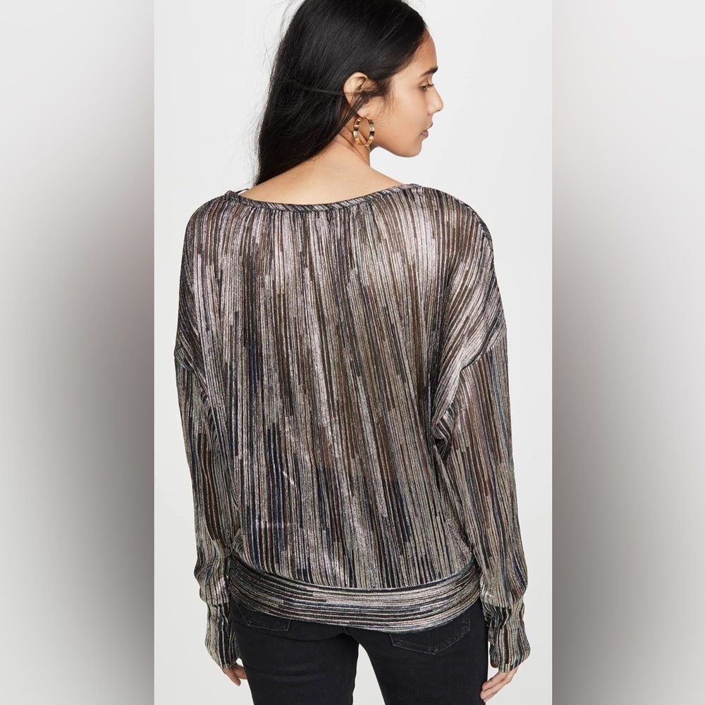 Ramy Brook Dori Metallic Striped Women's Top - Picture 3 of 11
